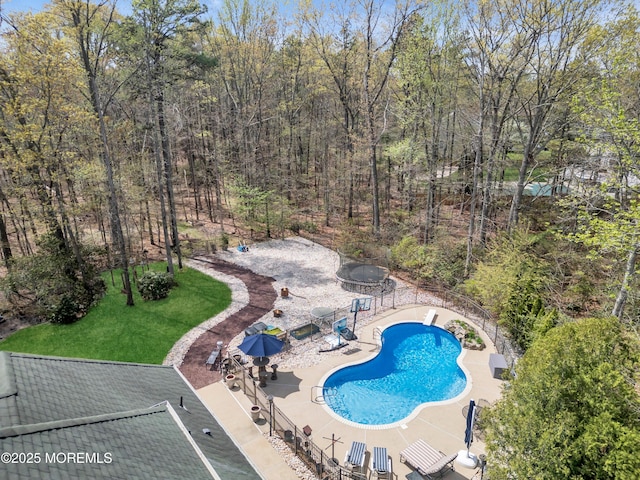 view of pool featuring fence and a fenced in pool