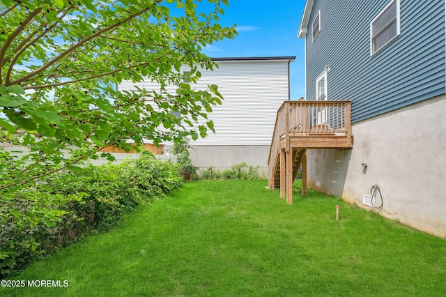 42 W Shore St, Keansburg, NJ 07734 - view of grassy yard featuring stairs and a deck