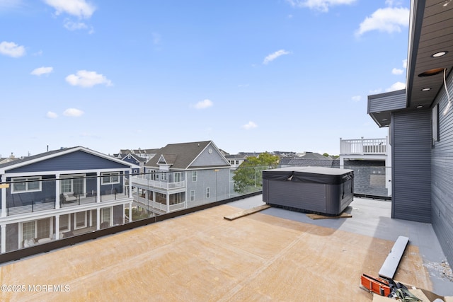 18 Seaview Ave, Long Branch, NJ 07740 - view of patio / terrace with a hot tub, a balcony, and a residential view