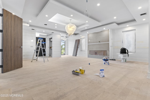 18 Seaview Ave, Long Branch, NJ 07740 - exercise room featuring a raised ceiling, wood finished floors, and recessed lighting