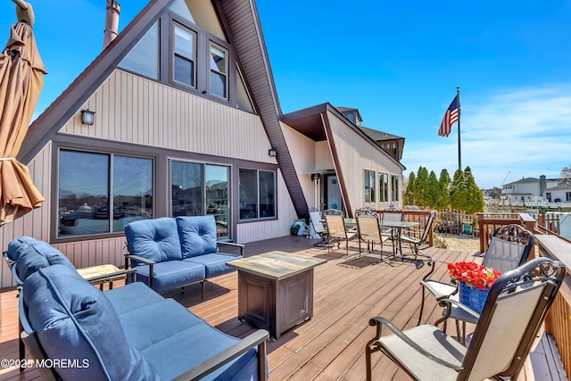 148 Royal Dr, Brick, NJ 08723 - wooden deck featuring outdoor lounge area and outdoor dining space
