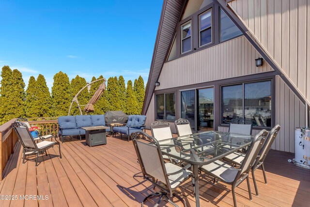 148 Royal Dr, Brick, NJ 08723 - wooden terrace featuring outdoor lounge area and outdoor dining space