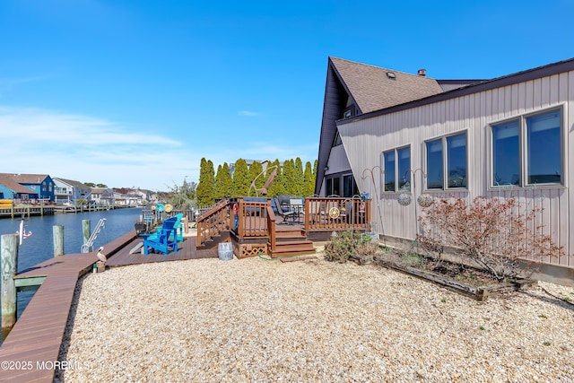148 Royal Dr, Brick, NJ 08723 - exterior space with a deck with water view and a dock