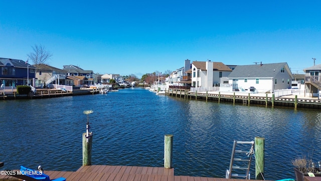 148 Royal Dr, Brick, NJ 08723 - dock area featuring a water view and a residential view