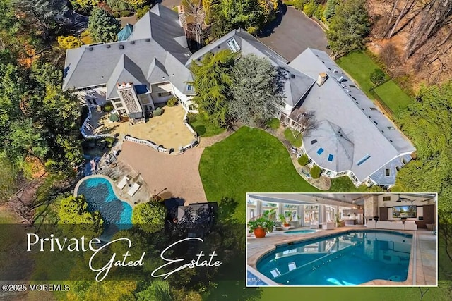 4 Colts Dr, Holmdel, NJ 07733 - view from above of property featuring a pool