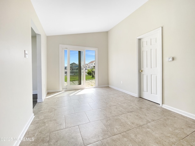 3 W Potomac Dr, Little Egg Harbor, NJ 08087 - unfurnished room featuring vaulted ceiling and light tile patterned floors