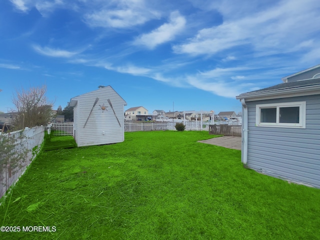 3 W Potomac Dr, Little Egg Harbor, NJ 08087 - fenced backyard featuring a storage unit and a residential view