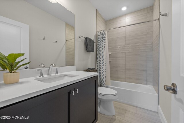 61 Windermere Rd, Lincroft, NJ 07738 - full bathroom with toilet, shower / bath combo with shower curtain, and vanity