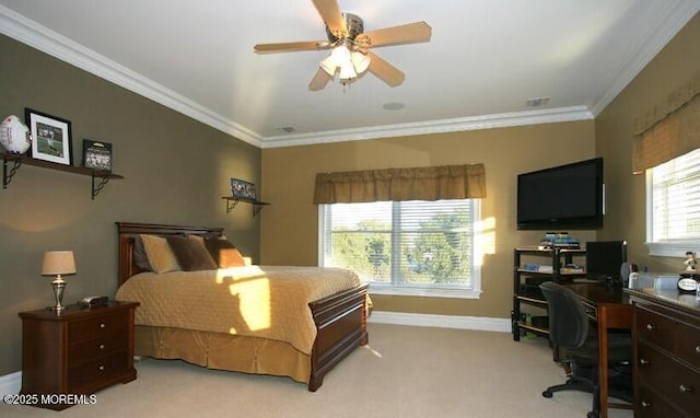 300 W Concourse, Neptune Township, NJ 07753 - bedroom featuring light carpet, visible vents, baseboards, and crown molding