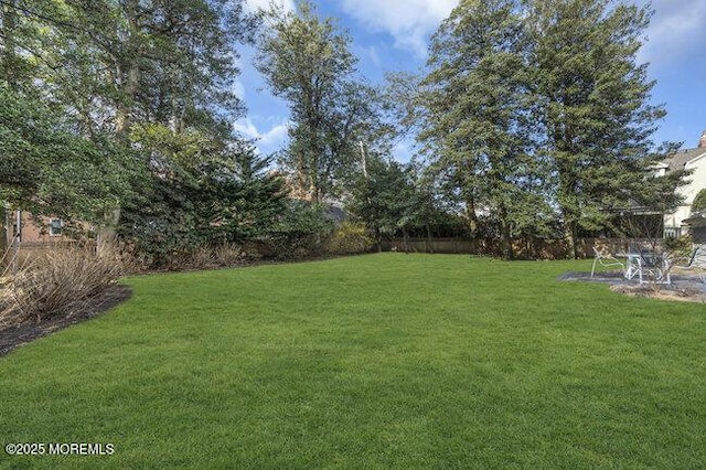 view of yard with fence