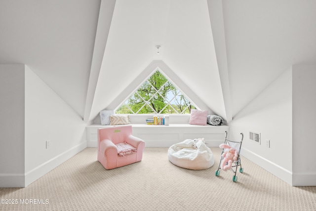 11 Beacon Hill Rd, Atlantic Highlands, NJ 07716 - sitting room with carpet floors, lofted ceiling, and baseboards