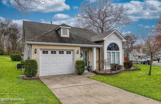 1792 Buttonwood Ave, Toms River, NJ 08755 - view of front of house featuring a front yard, roof with shingles, an attached garage, and concrete driveway