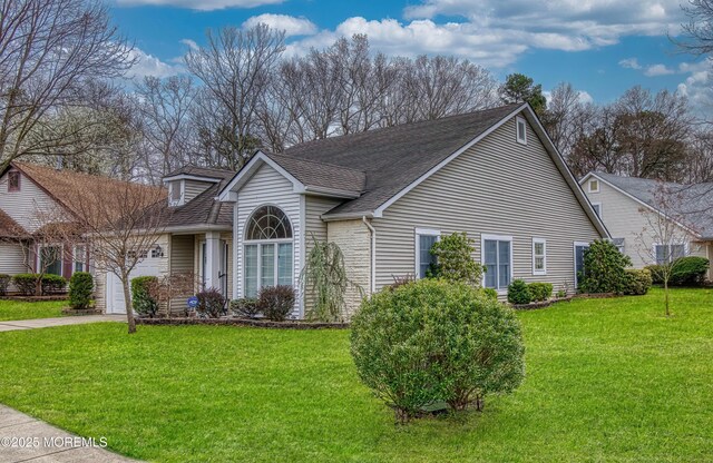 1792 Buttonwood Ave, Toms River, NJ 08755 - view of front of home with a garage, a front yard, and roof with shingles