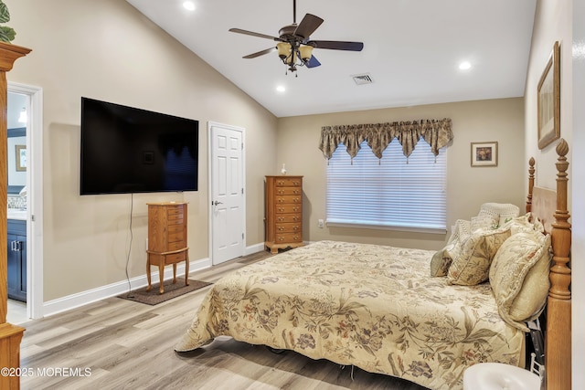 1792 Buttonwood Ave, Toms River, NJ 08755 - bedroom with visible vents, baseboards, ceiling fan, recessed lighting, and wood finished floors