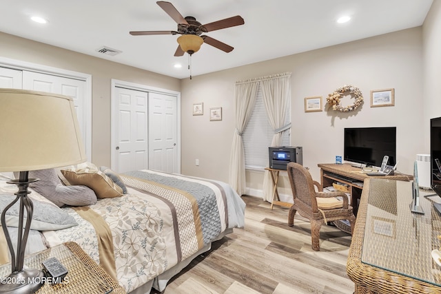 1792 Buttonwood Ave, Toms River, NJ 08755 - bedroom with light wood-style floors, recessed lighting, and visible vents