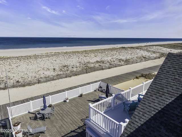 property view of water featuring a view of the beach