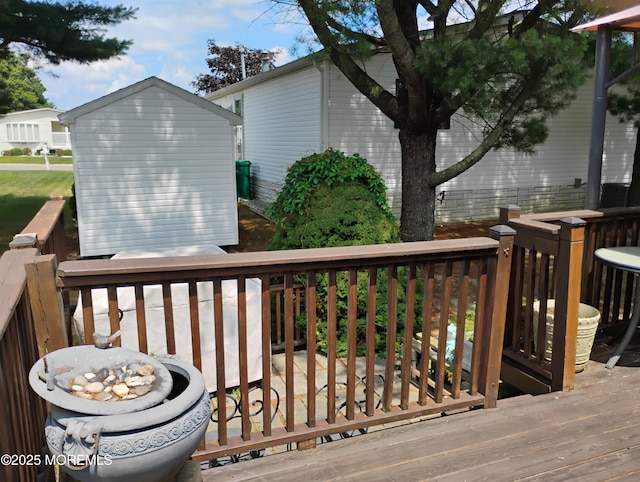 53 Pine Ridge Blvd, Whiting, NJ 08759 - wooden deck with a shed