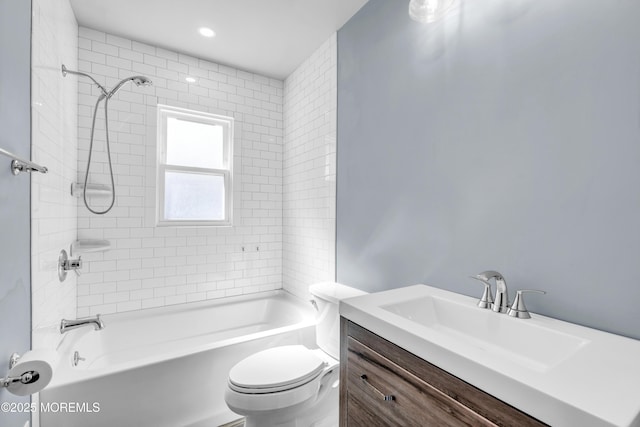 35 Tara Lin Dr, Hazlet, NJ 07730 - bathroom featuring toilet, bathing tub / shower combination, and vanity
