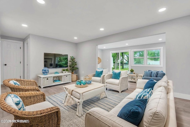 703 Stone Rd, Union Beach, NJ 07735 - living area with recessed lighting and light wood-style floors