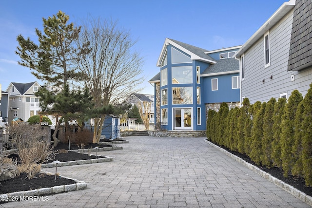 back of house with french doors