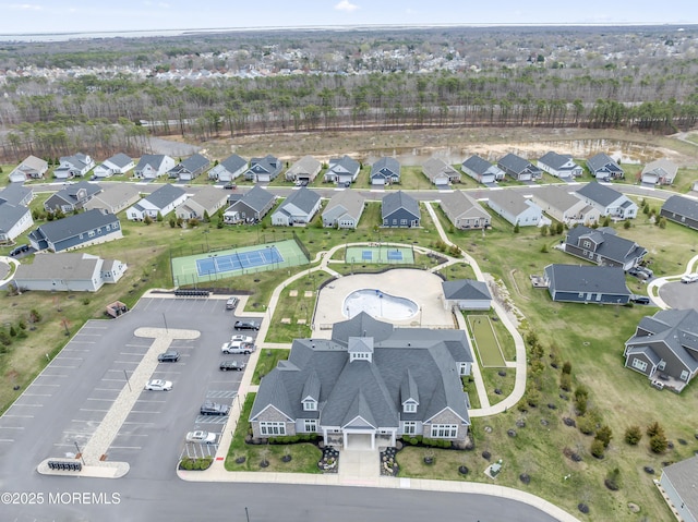 aerial view featuring a residential view
