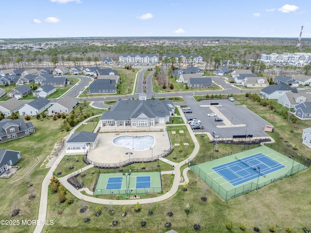 aerial view with a residential view