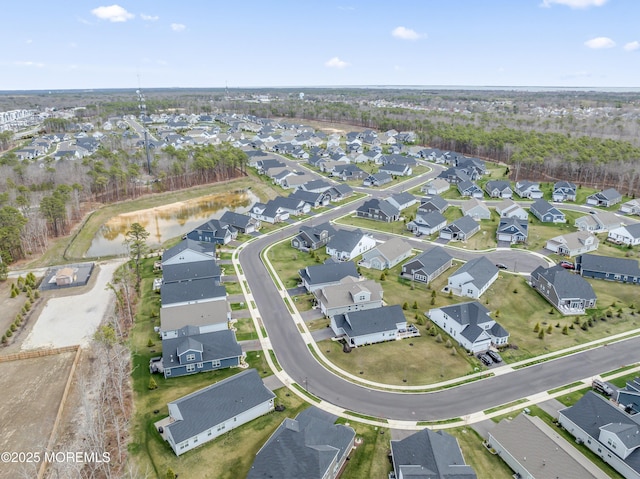 birds eye view of property with a residential view