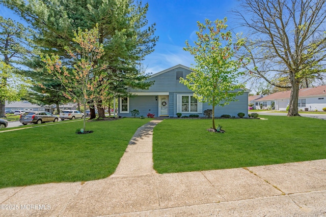 view of front of house with a front yard