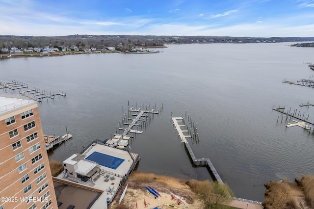 28 Riverside Ave Unit 1H, Red Bank, NJ 07701 - birds eye view of property featuring a water view