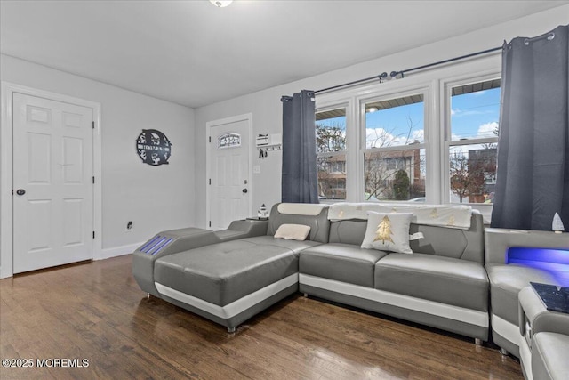 380 Evergreen Dr, Brick, NJ 08723 - living area with baseboards and wood finished floors