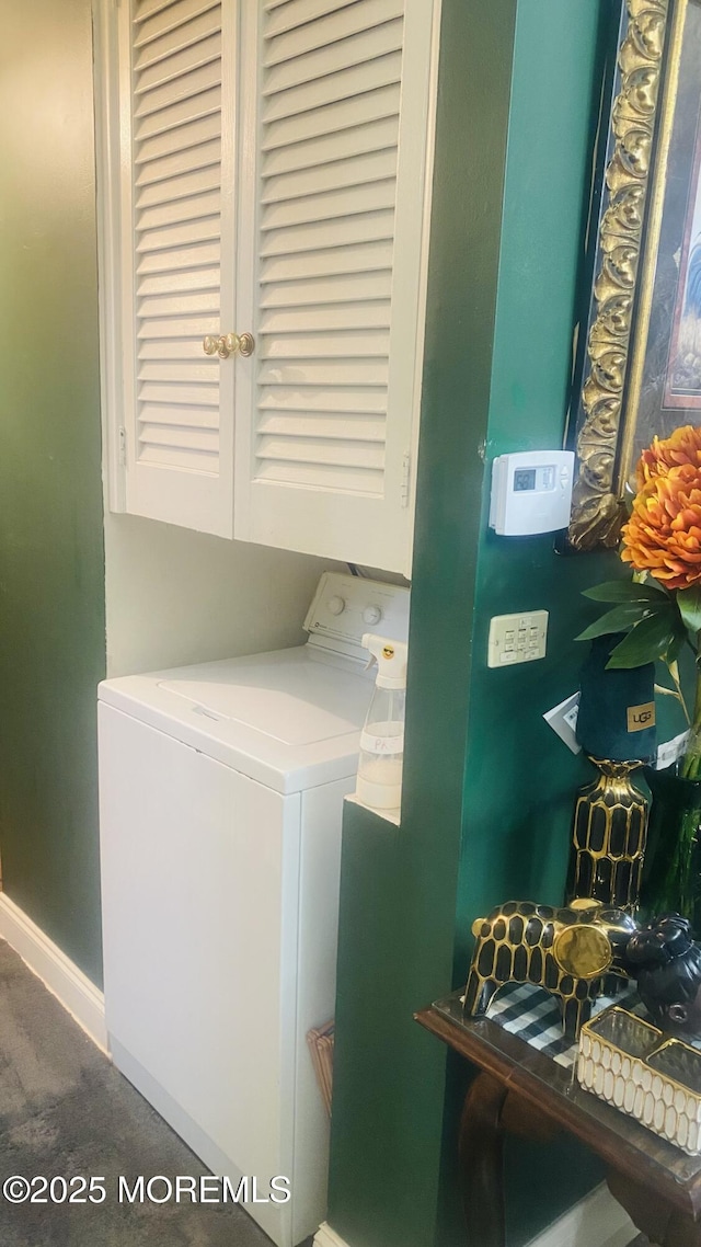 37D Cambridge Ct Unit 100D, Lakewood, NJ 08701 - washroom with washer / dryer and cabinet space