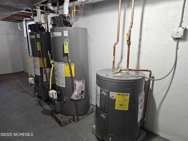 utilities with water heater and gas water heater
