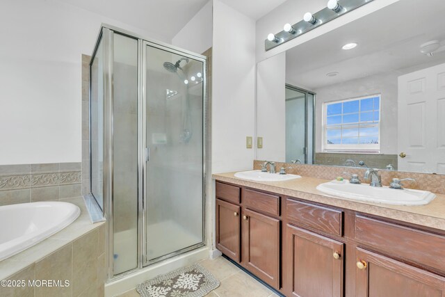 1 Kushnetki Rd, Parlin, NJ 08859 - bathroom featuring tile patterned floors, a sink, and a stall shower