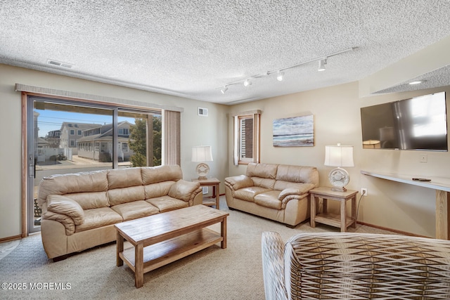 21 Brown Ave Unit 1, Lavallette, NJ 08735 - living room with track lighting, light carpet, baseboards, and visible vents