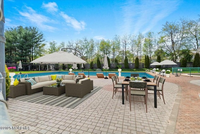 204 Kentucky Way, Freehold, NJ 07728 - community pool featuring outdoor lounge area, fence, a patio, and outdoor dining area