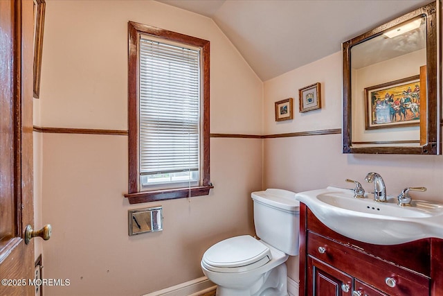 42 Pershing Ave, Sayreville Boro, NJ 08872 - half bath featuring vanity and lofted ceiling