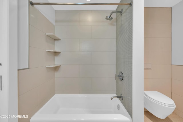 601 Bangs Ave Unit 1107, Asbury Park, NJ 07712 - full bathroom featuring tile walls, shower / bathtub combination, and toilet