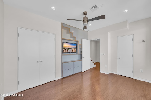 601 Bangs Ave Unit 1107, Asbury Park, NJ 07712 - unfurnished bedroom with recessed lighting, wood finished floors, visible vents, and baseboards