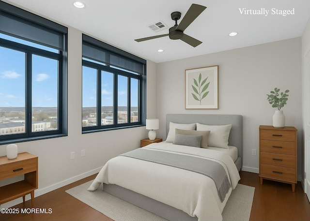 601 Bangs Ave Unit 1107, Asbury Park, NJ 07712 - bedroom with wood finished floors, visible vents, and recessed lighting