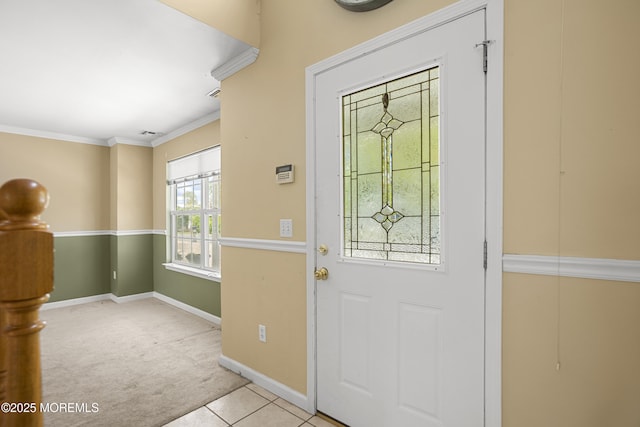 4 Frankies Ln, Toms River, NJ 08753 - entryway with ornamental molding, carpet flooring, and baseboards