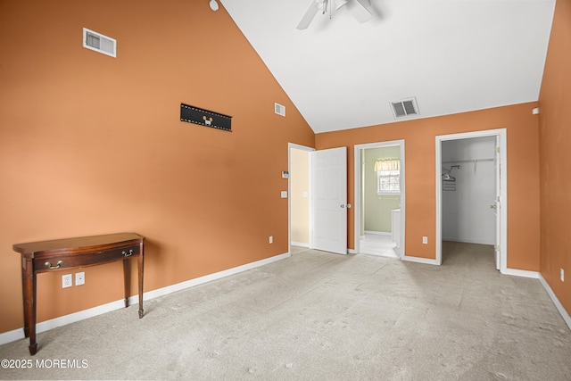4 Frankies Ln, Toms River, NJ 08753 - unfurnished bedroom featuring carpet flooring, high vaulted ceiling, baseboards, ensuite bath, and a spacious closet