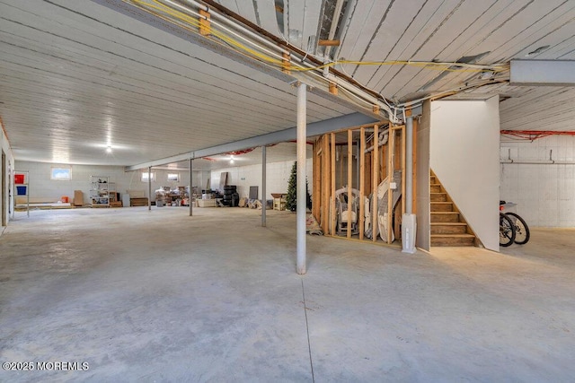 below grade area with stairway