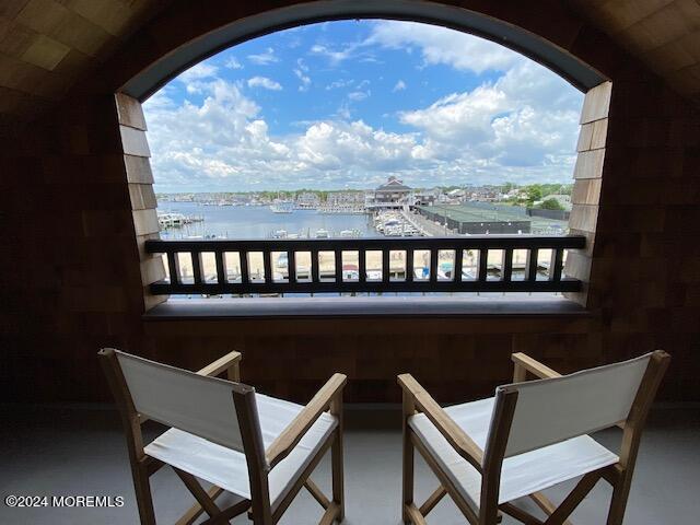 balcony with a water view