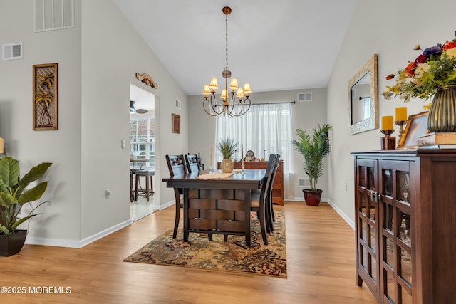 1101B Thornbury Ln, Manchester, NJ 08759 - dining space featuring light wood-style floors, an inviting chandelier, and visible vents