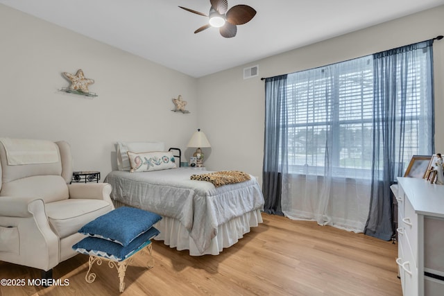 1101B Thornbury Ln, Manchester, NJ 08759 - bedroom with visible vents, light wood-style flooring, and ceiling fan