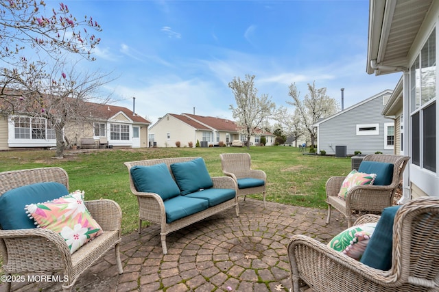 1101B Thornbury Ln, Manchester, NJ 08759 - view of patio featuring a residential view, central AC, and an outdoor hangout area