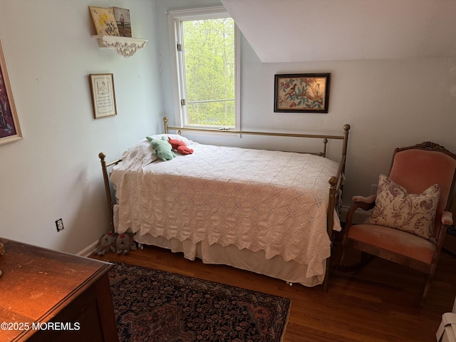206 Lake Ave, Island Heights, NJ 08732 - bedroom featuring wood finished floors and lofted ceiling