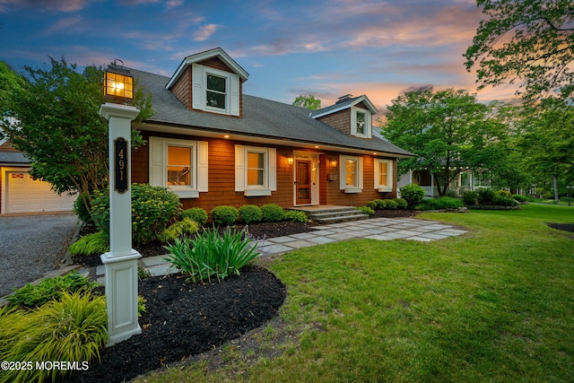 491 Clinton Ave, Toms River, NJ 08753 - cape cod home with a yard, a garage, and a shingled roof