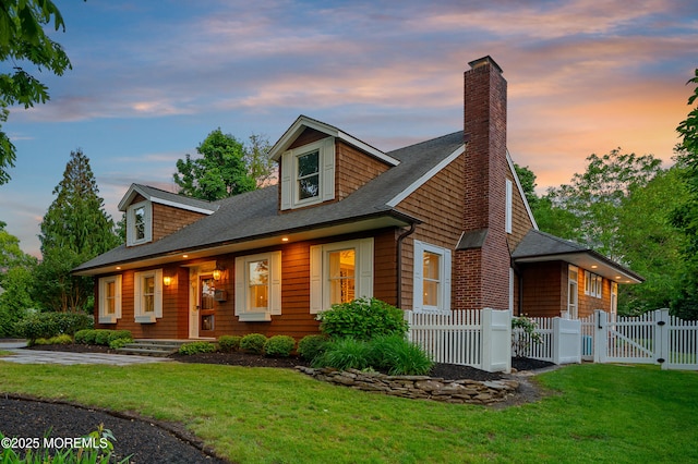 491 Clinton Ave, Toms River, NJ 08753 - view of front of home featuring a gate, a chimney, and roof with shingles