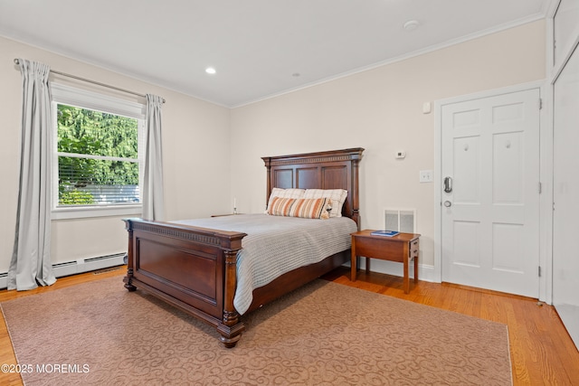 491 Clinton Ave, Toms River, NJ 08753 - bedroom featuring light wood-style floors, ornamental molding, and recessed lighting